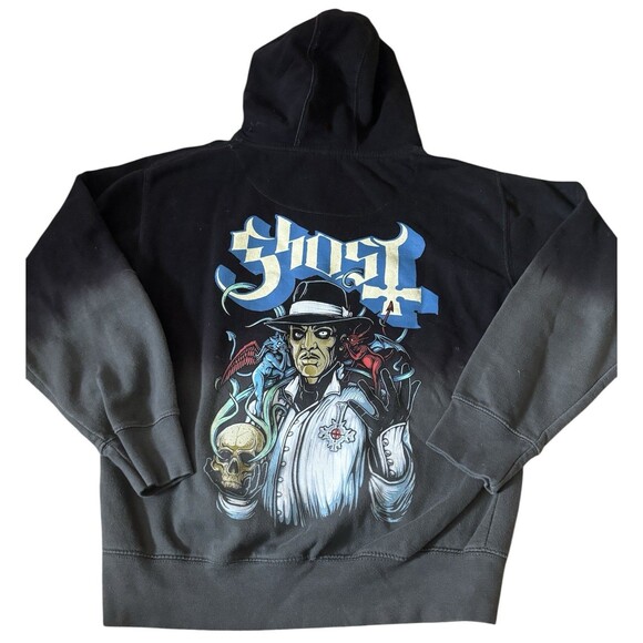 EUC Ghost Band Hoodie Sweatshirt Mens Sm Official Merch Double Sided Metal RARE - Picture 1 of 7